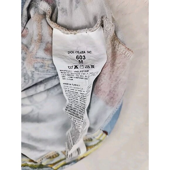 Simply Art by Dolcezza Short Sleeve Blouse Medium Buttons Good Enough Design - Picture 7 of 10